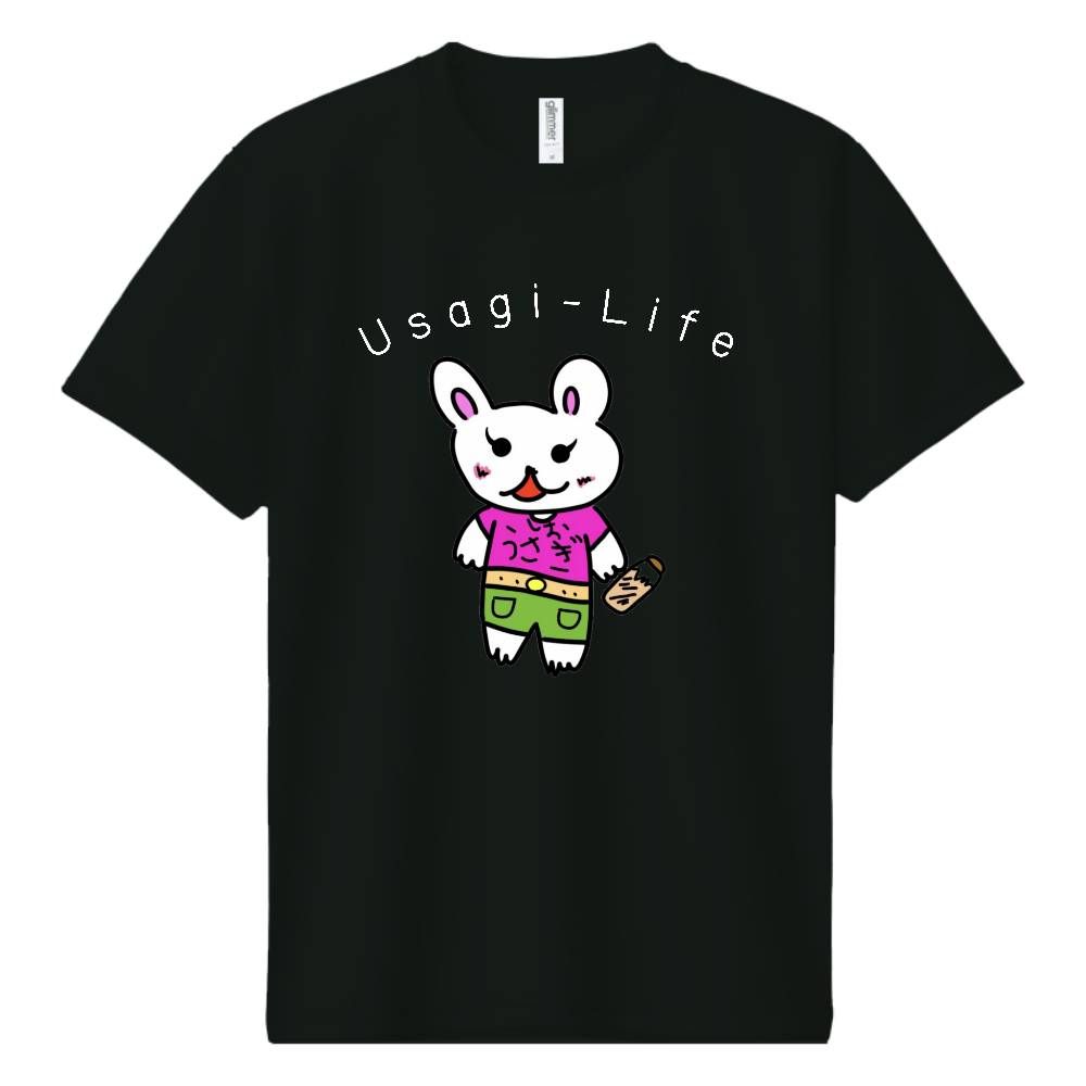 オリジナルキャラクター「しおうさぎ」プリントドライTシャツ　サイズS,M,L