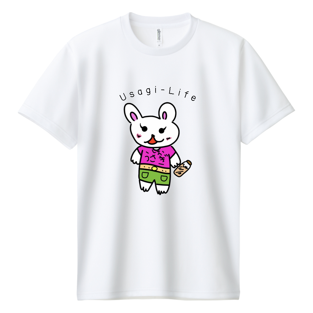 オリジナルキャラクター「しおうさぎ」プリントドライTシャツ　サイズS,M,L