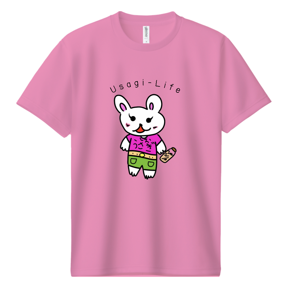 オリジナルキャラクター「しおうさぎ」プリントドライTシャツ　サイズS,M,L